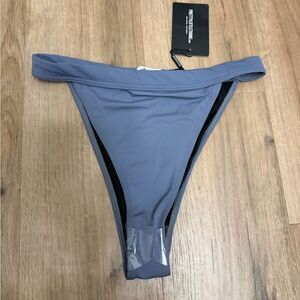 NWT Prettylittlething Gray High-Cut Bikini Bottom Sz 12
